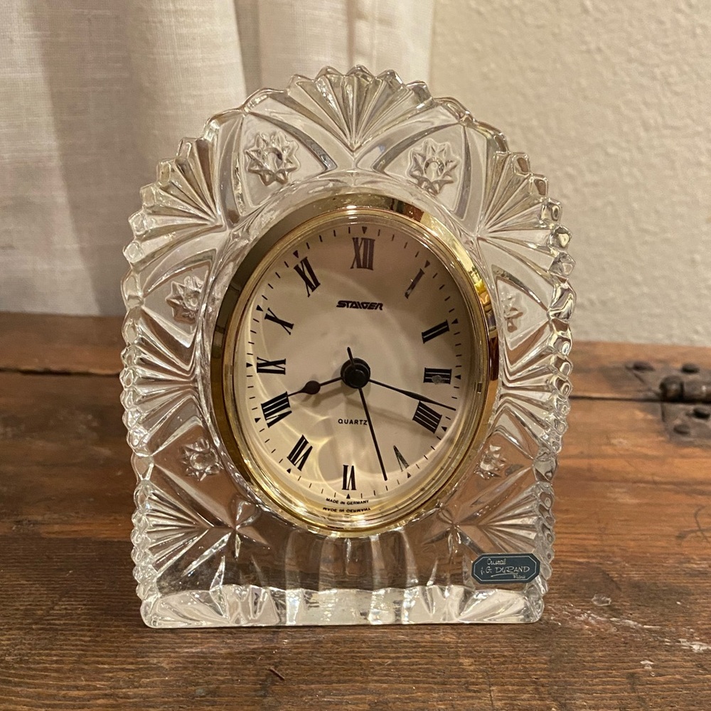 JG DURAND CRYSTAL CLOCK MADE IN FRANCE/Clock Pieces Made In Germany (Stager)